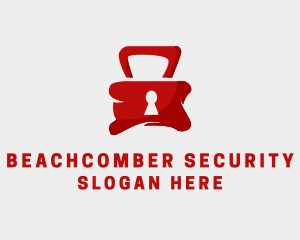 Red Security Lock  logo design