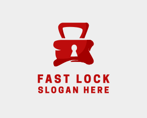 Red Security Lock  logo design