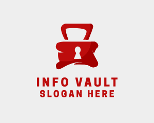 Red Security Lock  logo design