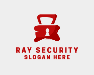 Red Security Lock  logo design