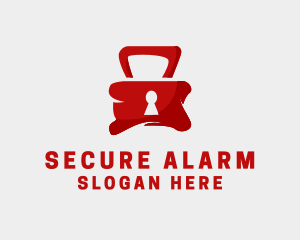 Red Security Lock  logo design