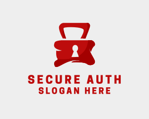 Red Security Lock  logo design