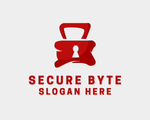 Red Security Lock  logo design