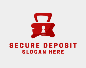 Red Security Lock  logo design