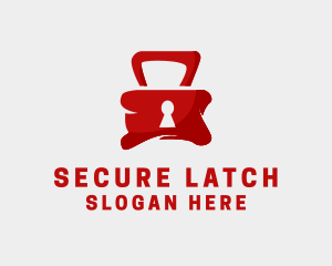 Red Security Lock  logo design