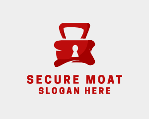 Red Security Lock  logo design