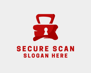 Red Security Lock  logo design