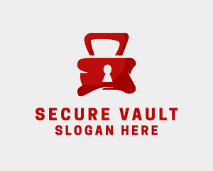 Red Security Lock  logo design