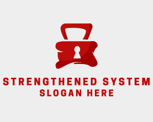 Red Security Lock  logo design