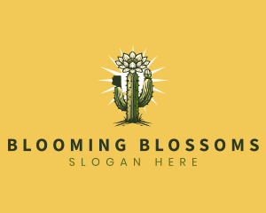 Saguaro Cactus Blossom logo design