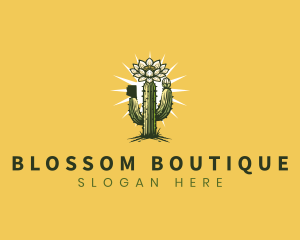 Saguaro Cactus Blossom logo design