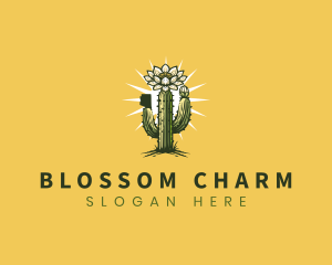 Saguaro Cactus Blossom logo design