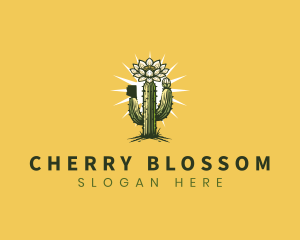 Saguaro Cactus Blossom logo design