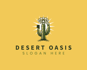 Saguaro Cactus Blossom logo design