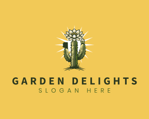 Saguaro Cactus Blossom logo design