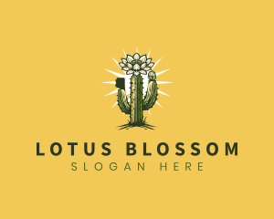 Saguaro Cactus Blossom logo design