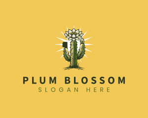 Saguaro Cactus Blossom logo design