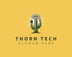 Saguaro Cactus Blossom logo design