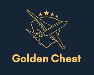 Golden Shield Plane logo design