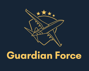 Golden Shield Plane logo design