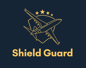 Golden Shield Plane logo design