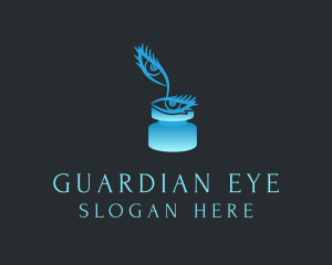 Eye Quill Ink Pot logo design