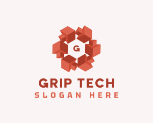 Digital Tech Geometric logo design