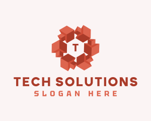 Digital Tech Geometric logo design