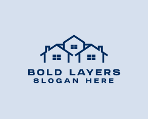 Blue House Real Estate logo design