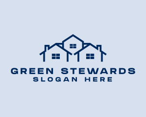 Blue House Real Estate logo design