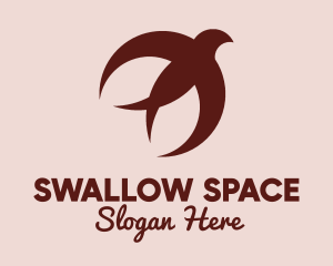 Brown Swallow Bird logo