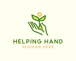 Nature Planting Hand logo design