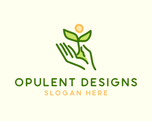 Nature Planting Hand logo design