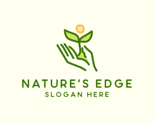 Nature Planting Hand logo design