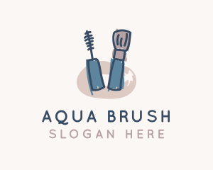 Makeup Mascara & Brush logo design