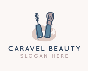 Makeup Mascara & Brush logo design