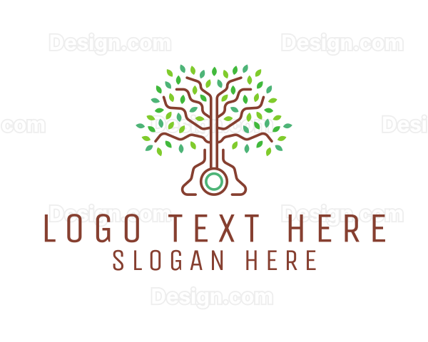 Tree Leaves Ecology Logo