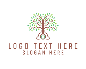 Tree Leaves Ecology Logo