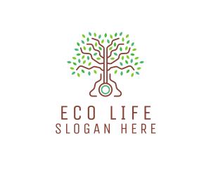 Tree Leaves Ecology logo design