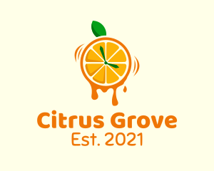 Orange Juice Clock  logo design