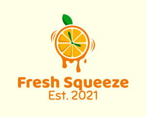 Orange Juice Clock  logo design