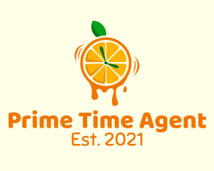 Orange Juice Clock  logo design