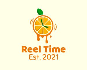 Orange Juice Clock  logo design