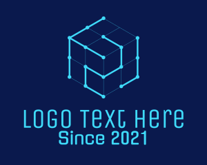 Blue Digital Cube  logo