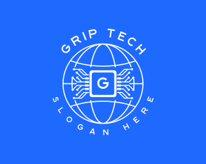 Global Circuit Microchip logo design