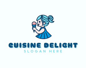 Ice Cream Girl logo design