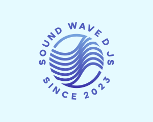 Modern Global Wave Lines logo design