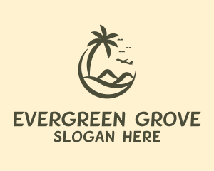 Island Beach Tree logo design