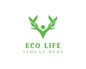 Leaf Nature Human logo design