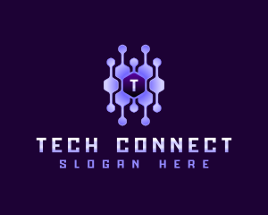 Tech Connection Hexagon logo design